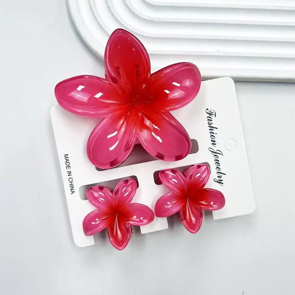 Lace With Bow Barrette - Red Base Red Core - 1-16Y - image 2