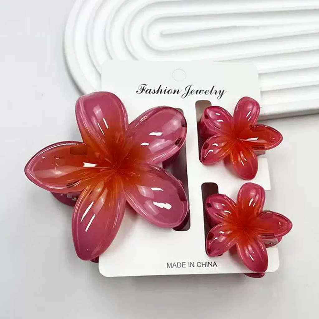 Lace With Bow Barrette - Deep Watermelon Red - 1-16Y - image 4