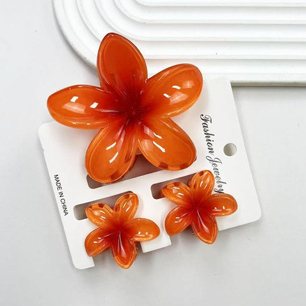 Lace With Bow Barrette - Deep Orange - 1-16Y - image 7