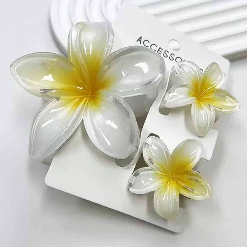 Lace With Bow Barrette - White Base Yellow Core - 1-16Y - image 13