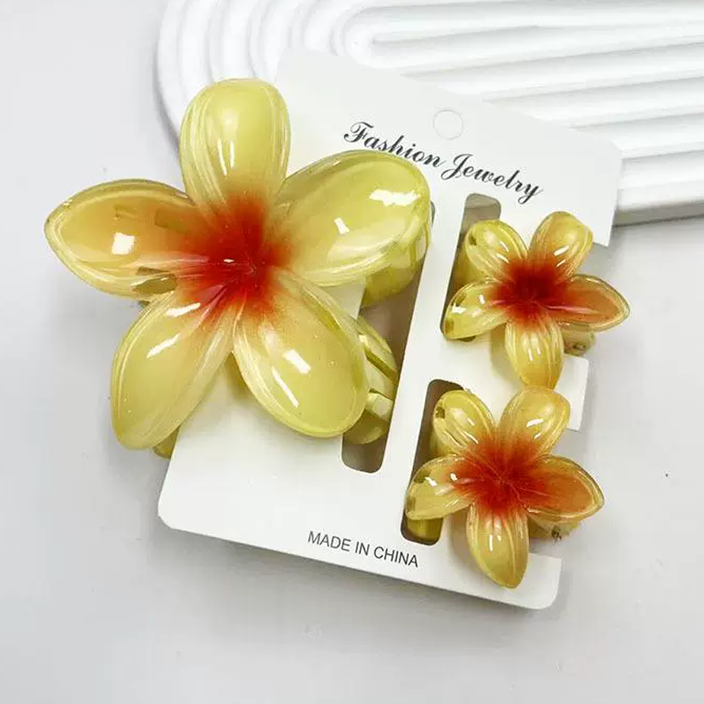 Lace With Bow Barrette - Yellow Base Red Core - 1-16Y - image 14