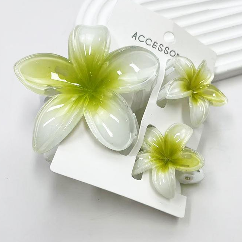 Lace With Bow Barrette - White Base Green Core - 1-16Y - image 15