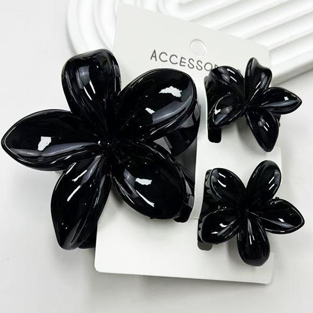 Lace With Bow Barrette - Glossy Black - 1-16Y - image 26