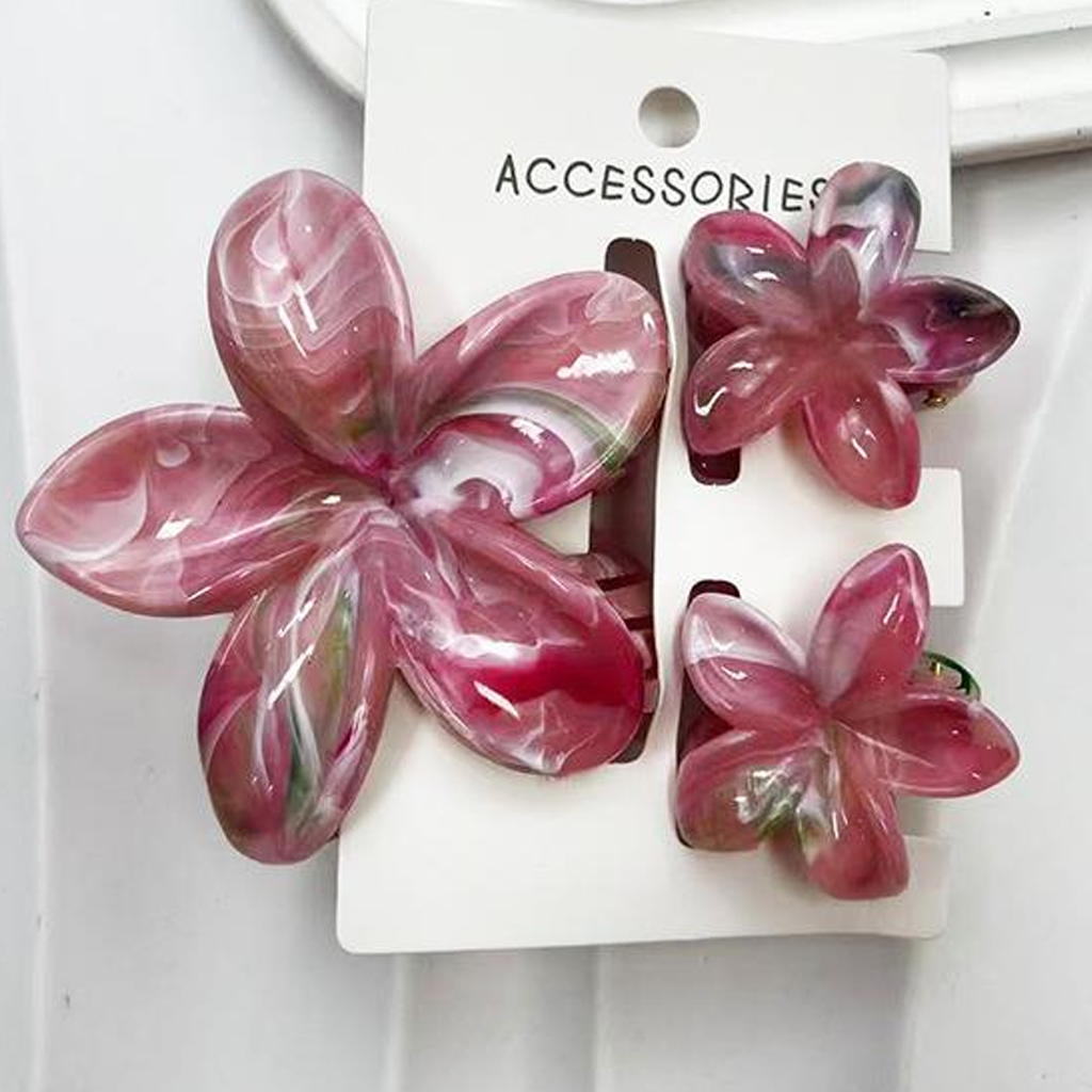 Lace With Bow Barrette - Marble-Like Peach - 1-16Y - image 27