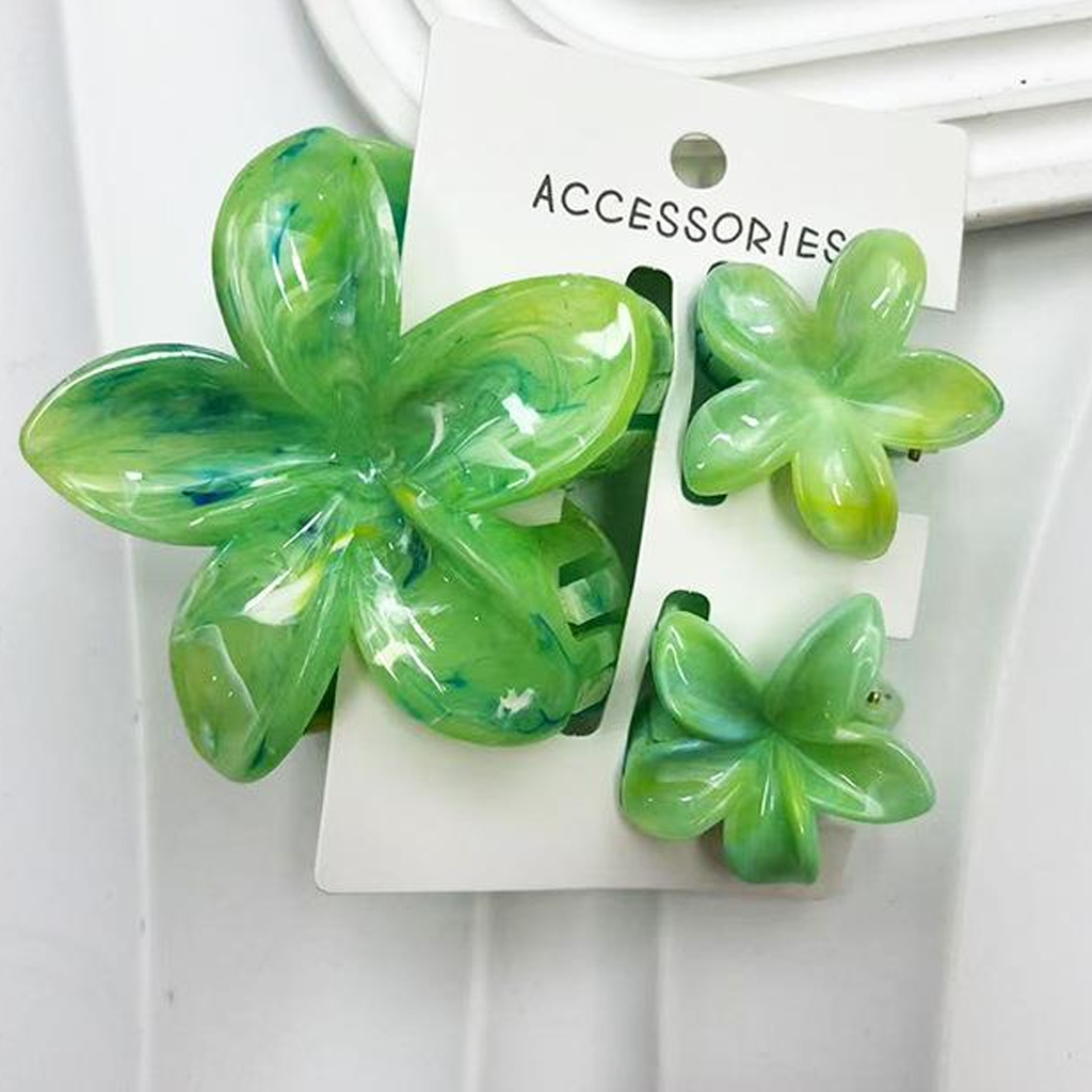 Lace With Bow Barrette - Marble-Like Green - 1-16Y - image 29