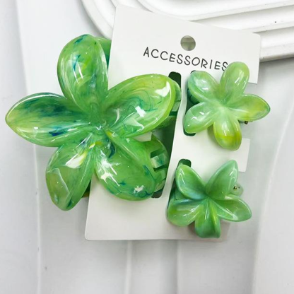 Lace With Bow Barrette - Marble-Like Green - 1-16Y - image 29