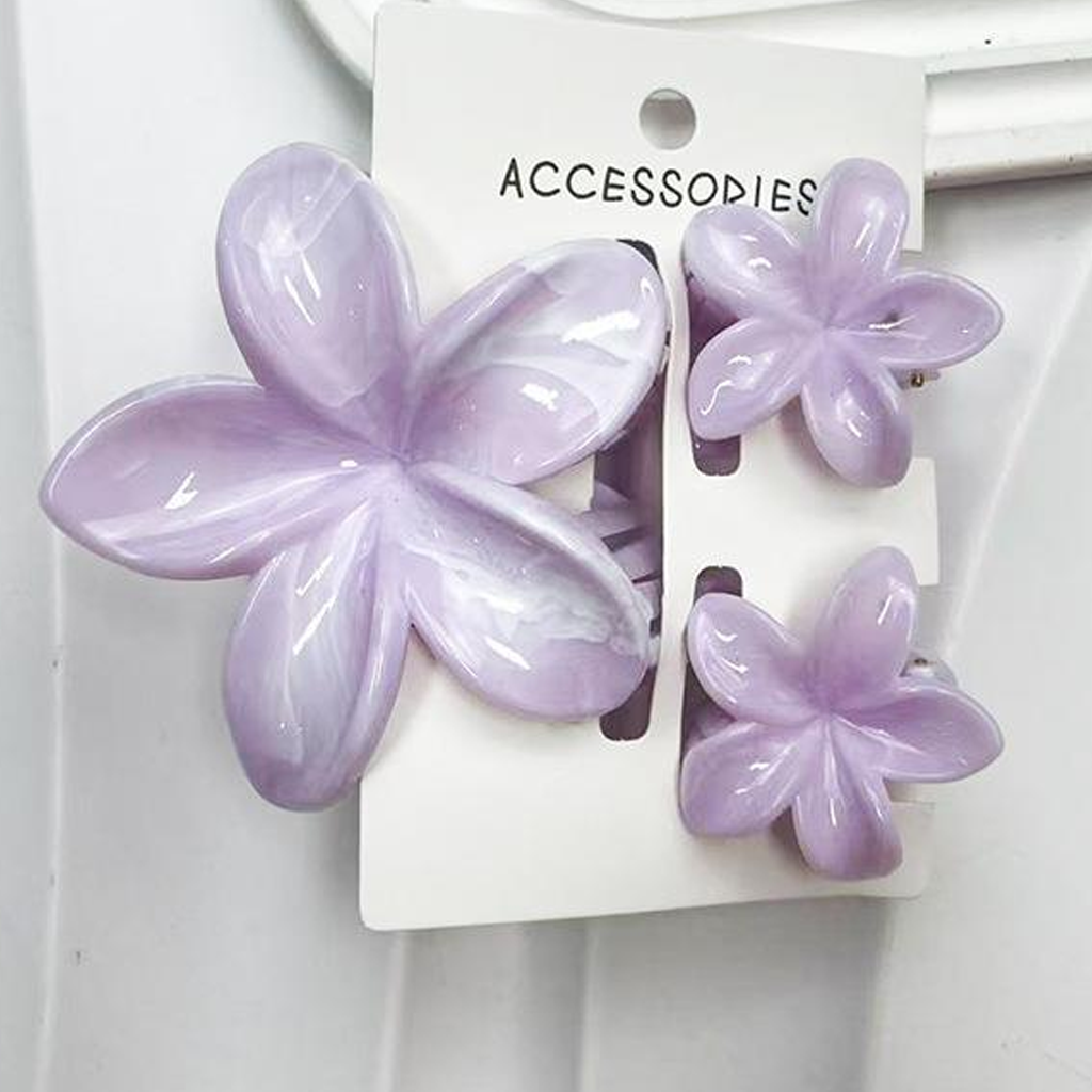 Lace With Bow Barrette - Marble-Like Lavender - 1-16Y - image 31