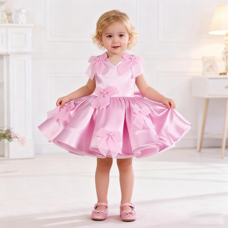 Satin Bow Folds Sleeveless Regular Dresses - image 11