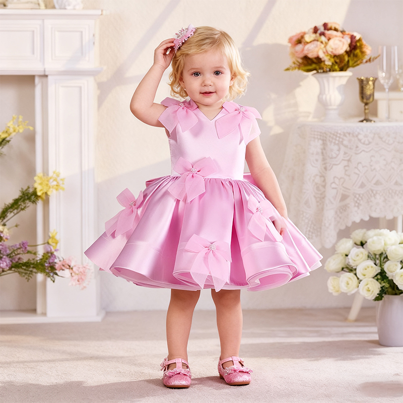 Satin Bow Folds Sleeveless Regular Dresses - image 8