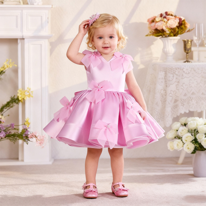 Satin Bow Folds Sleeveless Regular Dresses - image 8