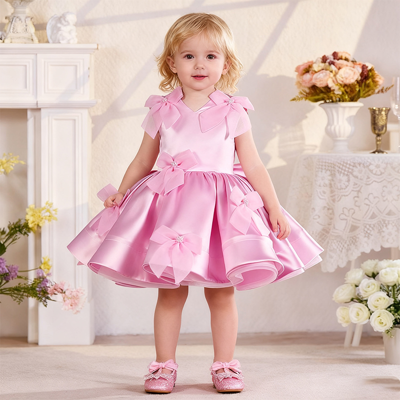 Satin Bow Folds Sleeveless Regular Dresses - image 7