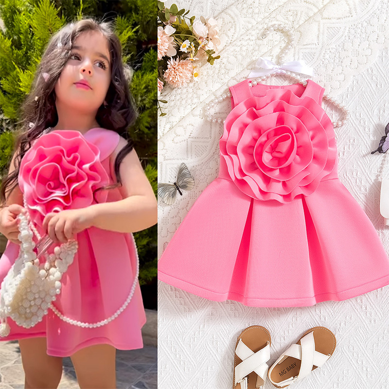 Scuba Knit Rosette Sleeveless Regular Dresses - image 1
