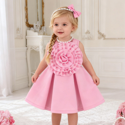 Scuba Knit Rosette Sleeveless Regular Dresses - image 11