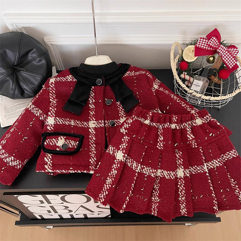 Tweed Buckle Long Sleeve Regular Two-piece Set - image 2