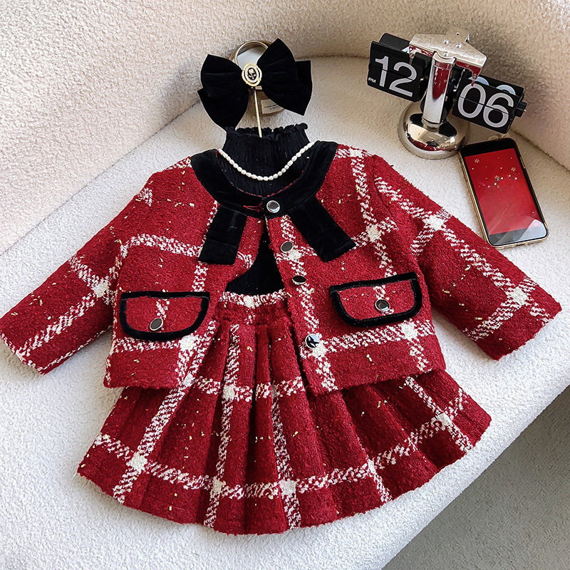 Tweed Buckle Long Sleeve Regular Two-piece Set - image 3