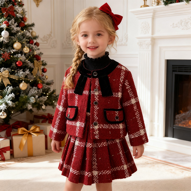 Tweed Buckle Long Sleeve Regular Two-piece Set - image 6