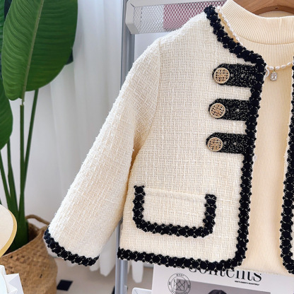 Tweed Panel Long Sleeve Crop Two-piece Set - image 12