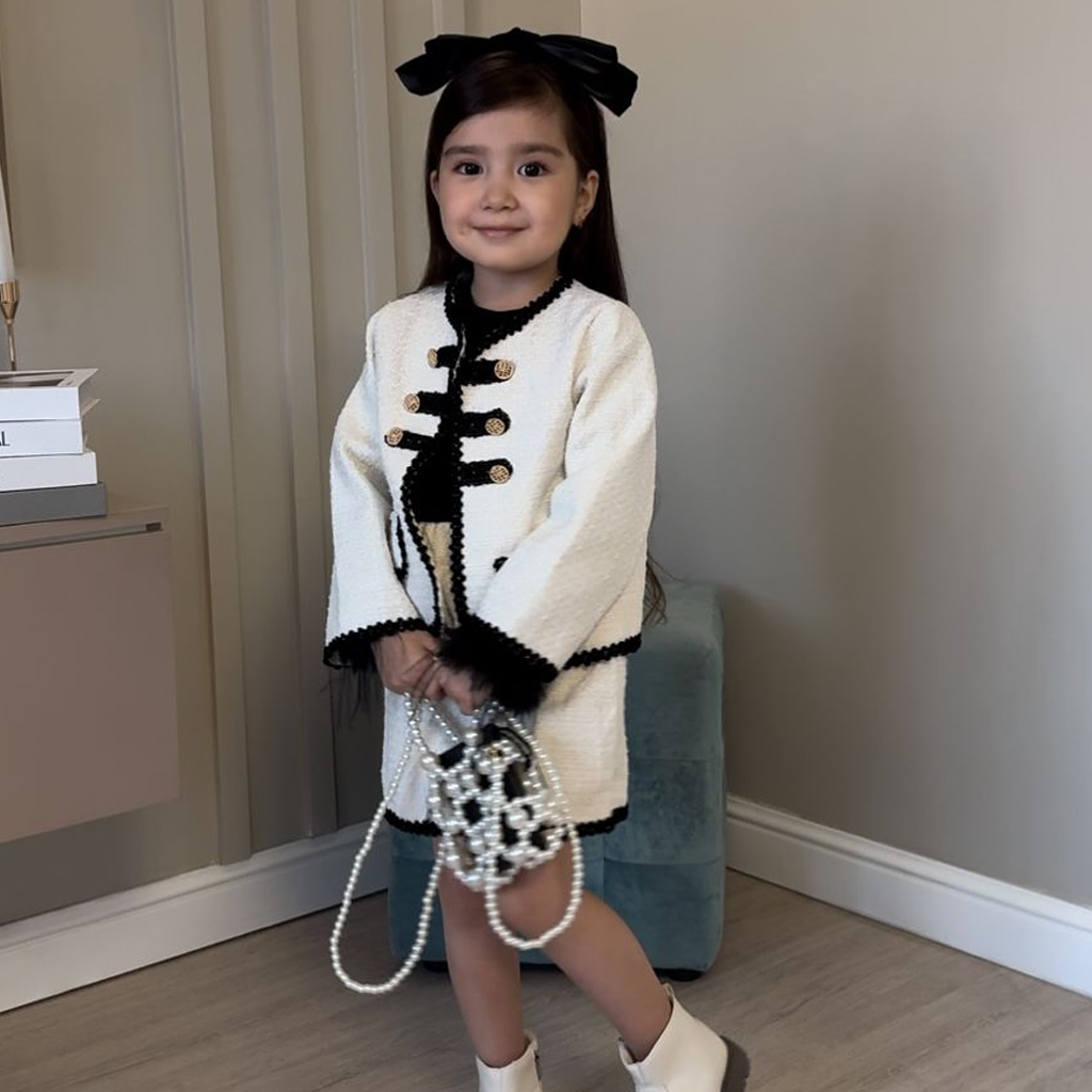 Tweed Panel Long Sleeve Crop Two-piece Set - image 8