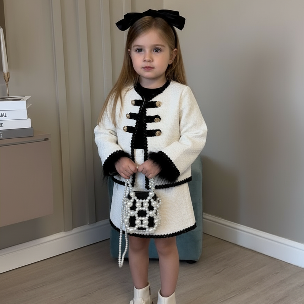 Tweed Panel Long Sleeve Crop Two-piece Set - image 10