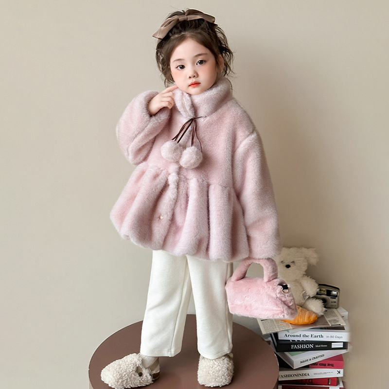 Faux Fur Fuzzy Ball Long Sleeve Regular Outerwears - image 2