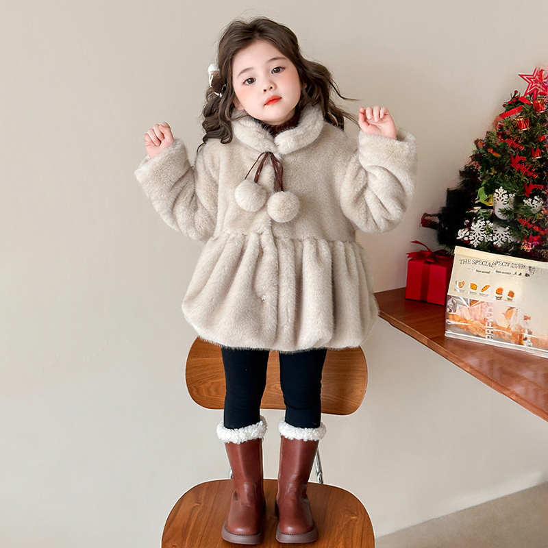 Faux Fur Fuzzy Ball Long Sleeve Regular Outerwears - image 24