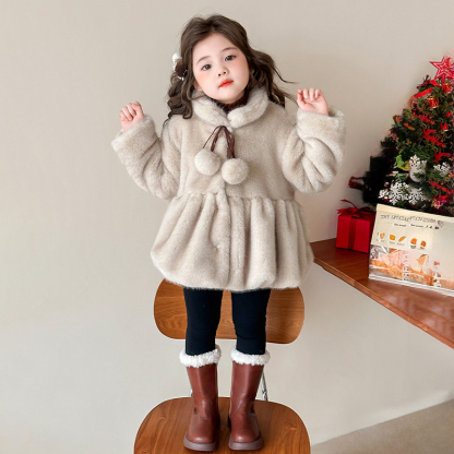 Faux Fur Fuzzy Ball Long Sleeve Regular Outerwears - image 24
