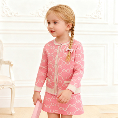 [Archive Sale] Yarn/wool Yarn Buckle Long Sleeve Regular Two-piece Set - image 1