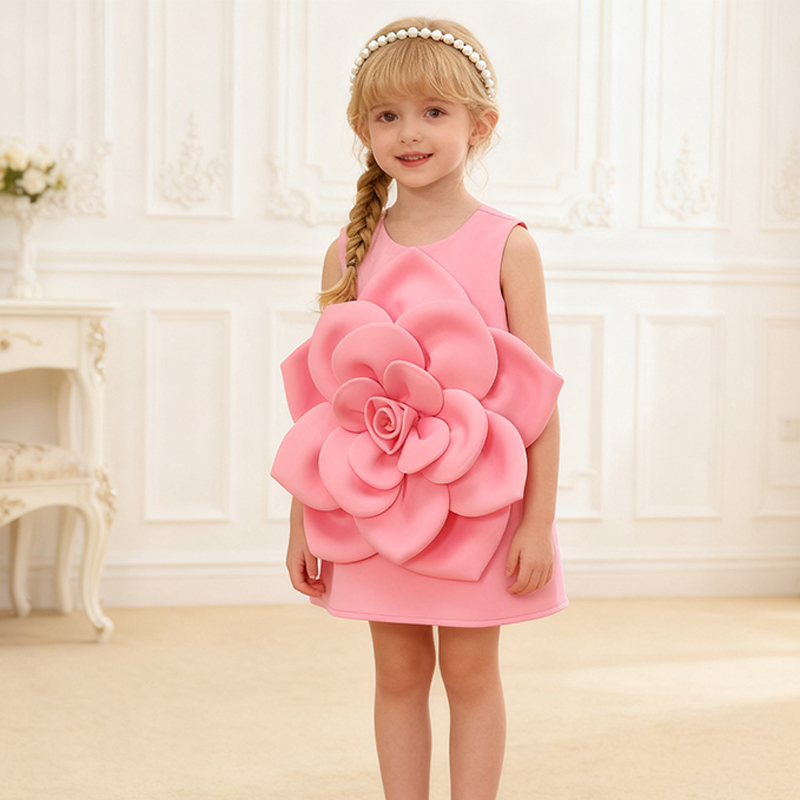 Scuba Knit Rosette Sleeveless Regular Dresses - image 7