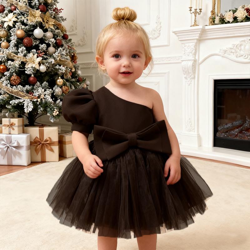 Mesh Bow Short Sleeve Regular Dresses - image 8