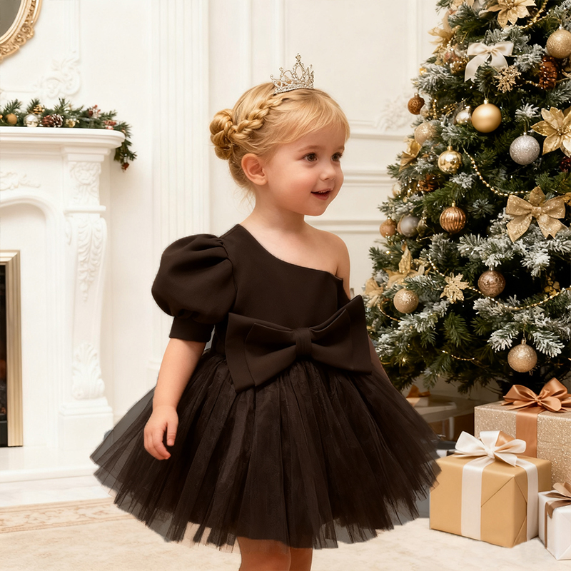 Mesh Bow Short Sleeve Regular Dresses - image 9