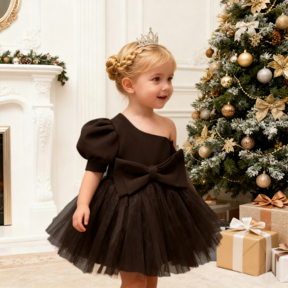 Mesh Bow Short Sleeve Regular Dresses - image 9