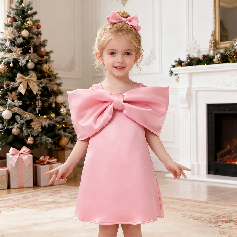 Satin Bow Sleeveless Regular Dresses - image 8