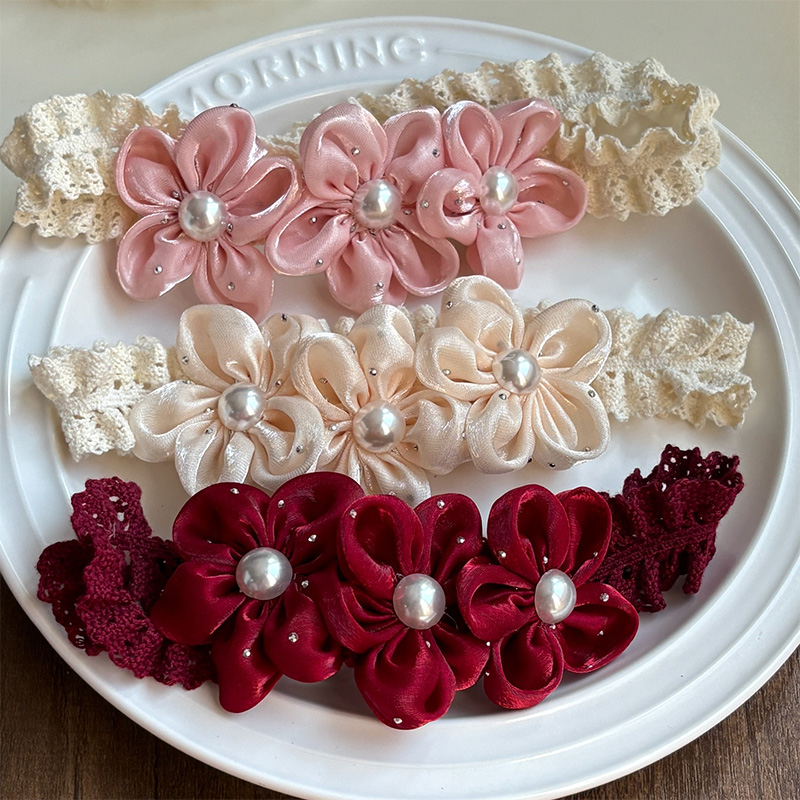 Solid With Flower Applique Hairband - image 1