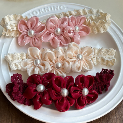 Solid With Flower Applique Hairband - image 1