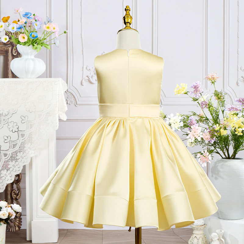 Satin Rosette Sleeveless Mid-long Dresses - image 4