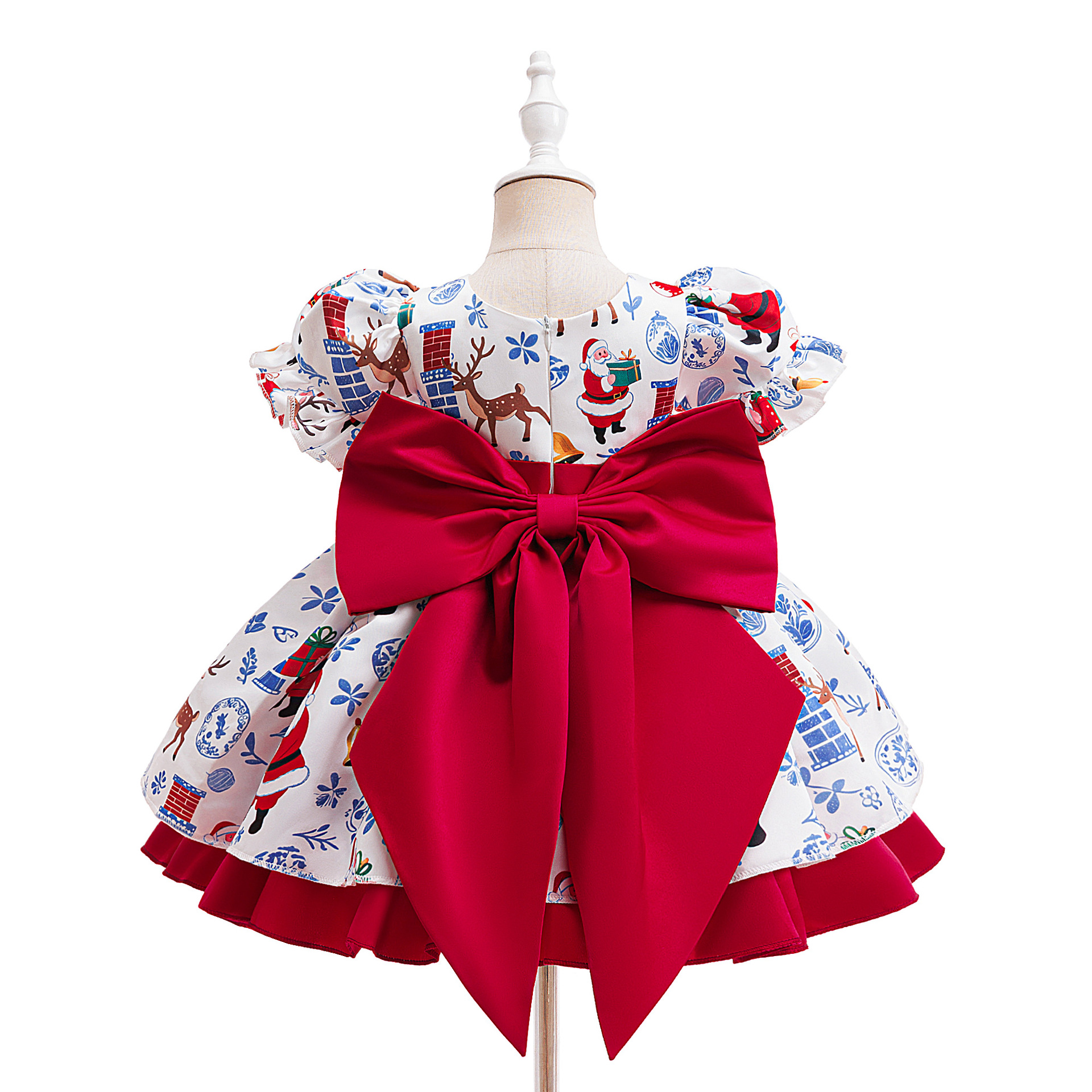 Satin Split Joint Short Sleeve Regular Dresses - image 8