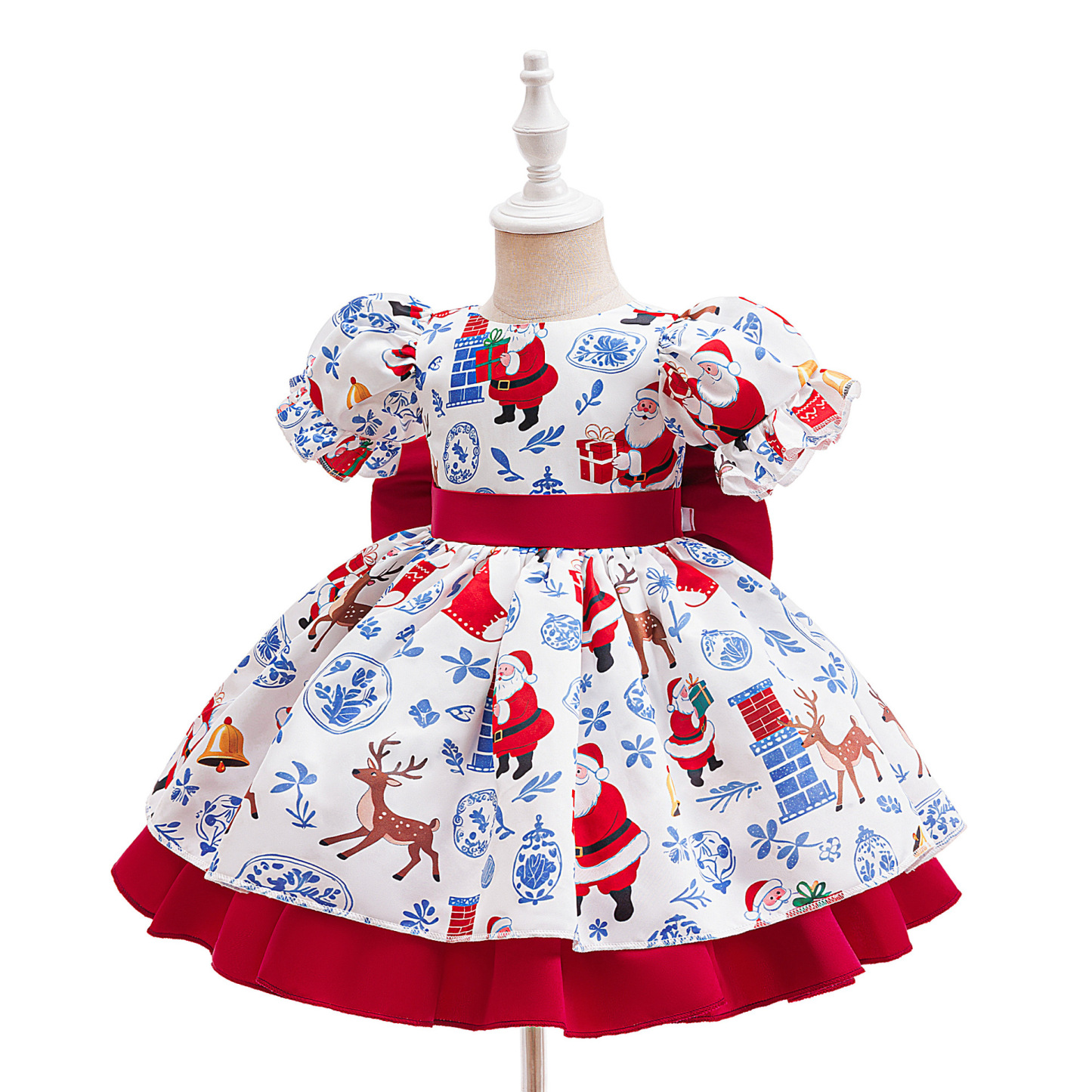 Satin Split Joint Short Sleeve Regular Dresses - image 9