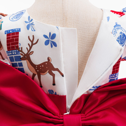 Satin Split Joint Short Sleeve Regular Dresses - image 14