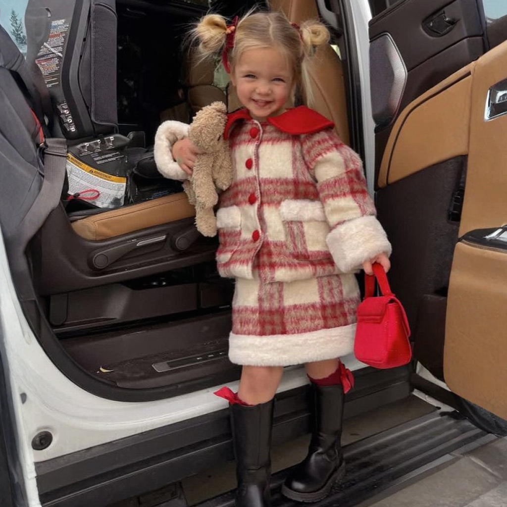 Woolen Fur Long Sleeve Short Two-piece Set - image 3