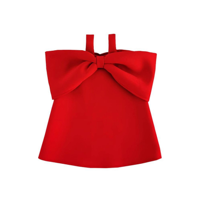Satin Bow Sleeveless Regular Dresses - Red - 11-13Y - image 13
