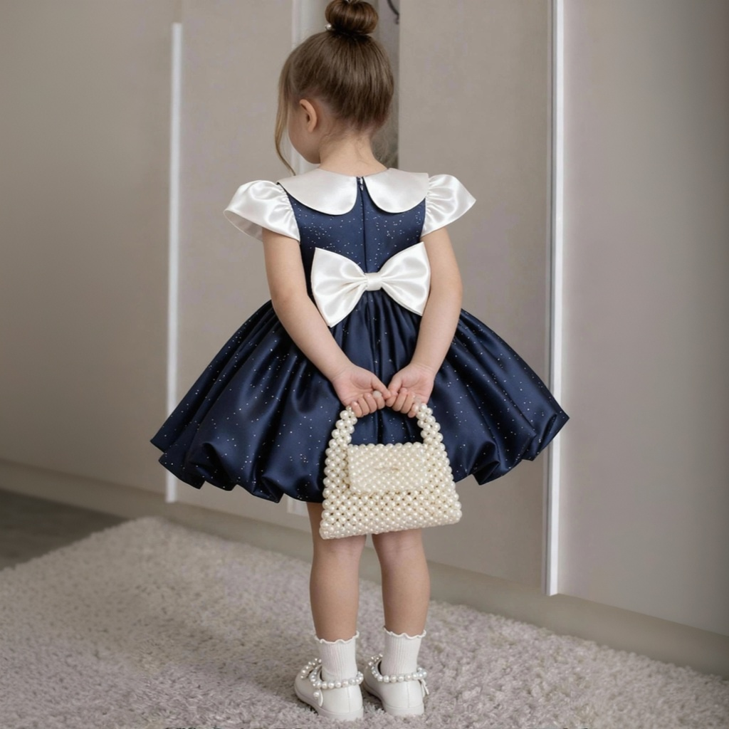 Satin Bow Cap Sleeve Midi Dresses - image 2