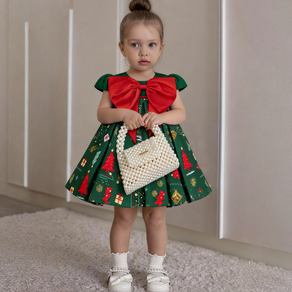 Satin Bow Cap Sleeve Midi Dresses - image 2