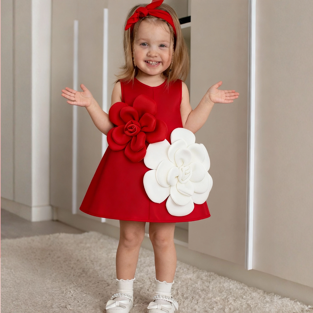 Scuba Knit Rosette Sleeveless Midi Dresses - image 2