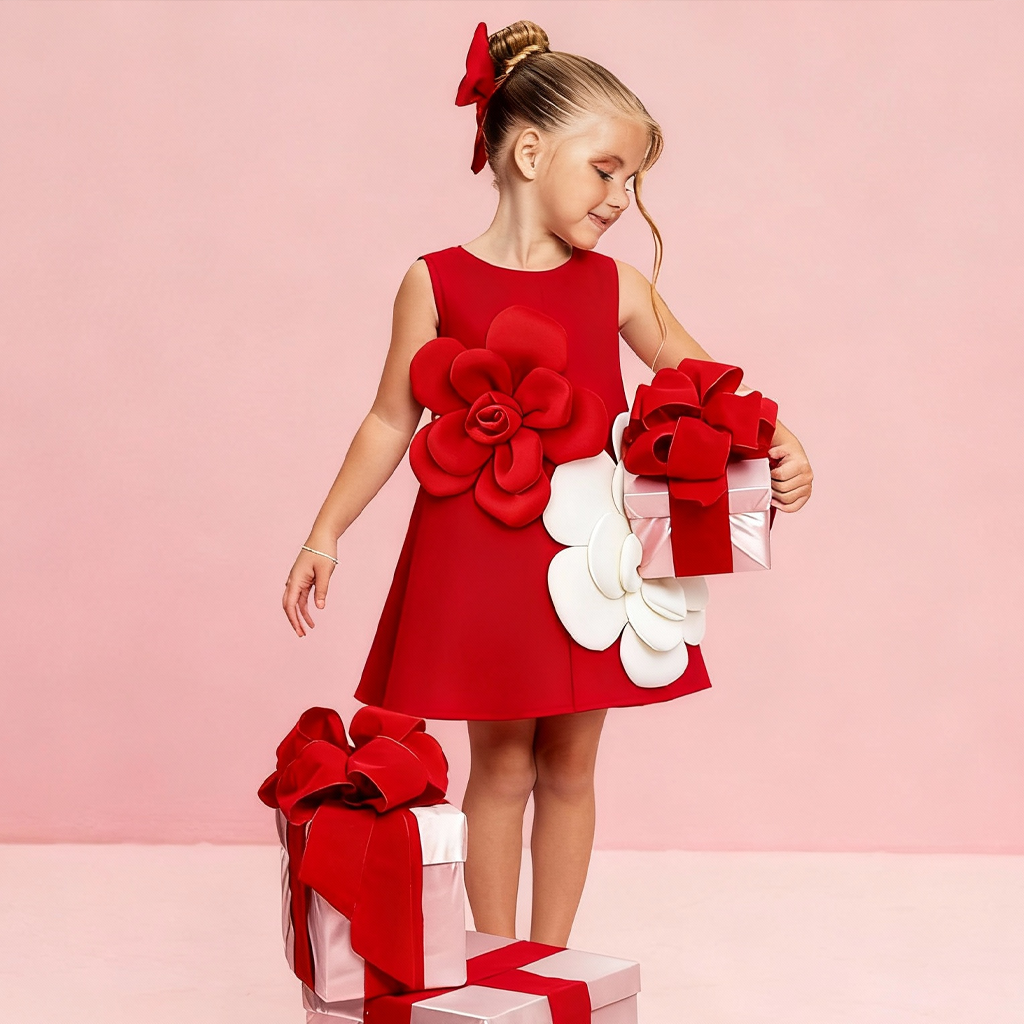 Scuba Knit Rosette Sleeveless Midi Dresses - image 6