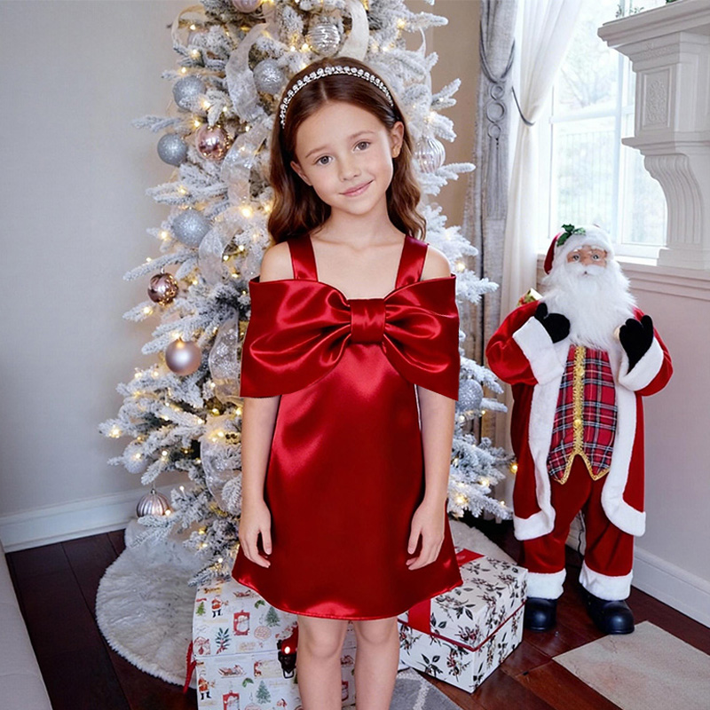 Satin Bow Sleeveless Regular Dresses - image 2