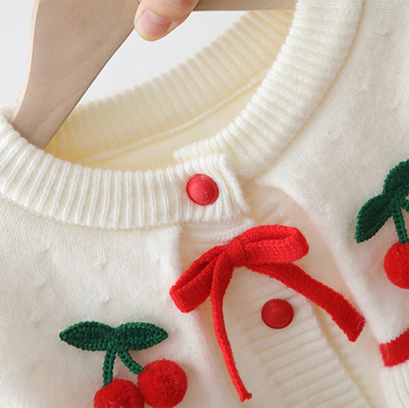 Yarn/wool Yarn Bow Embellished Long Sleeve Regular Two-piece Set - image 11