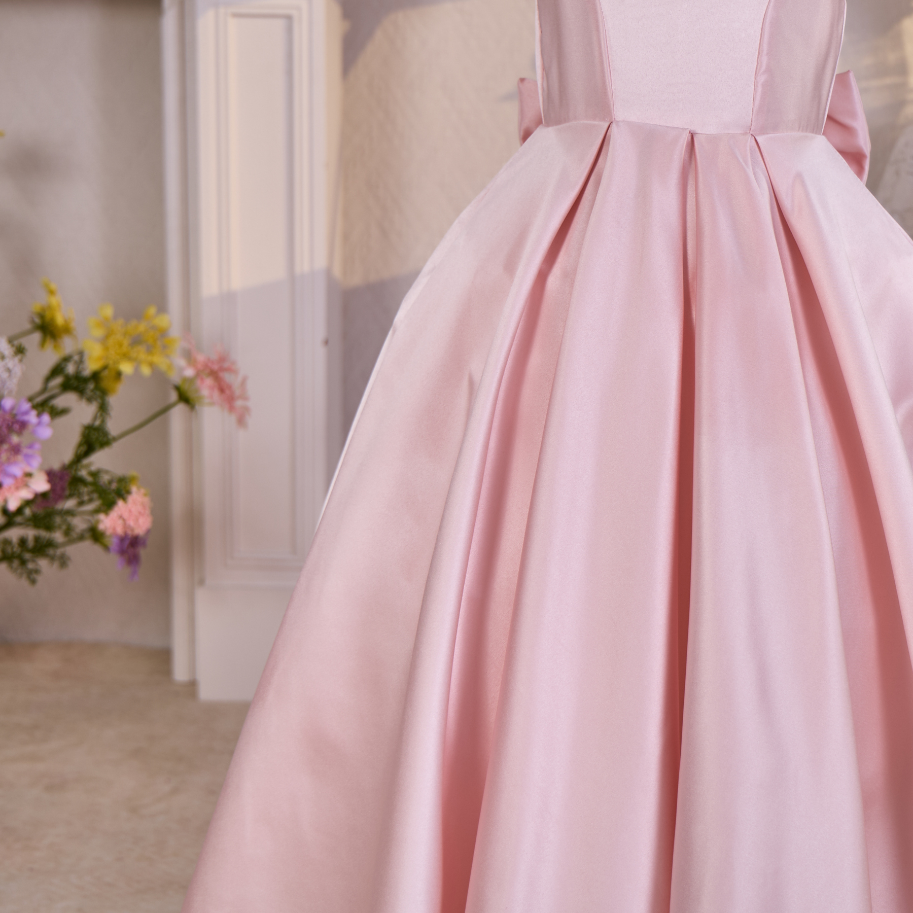 Satin Bow Sleeveless Maxi Dresses - image 35