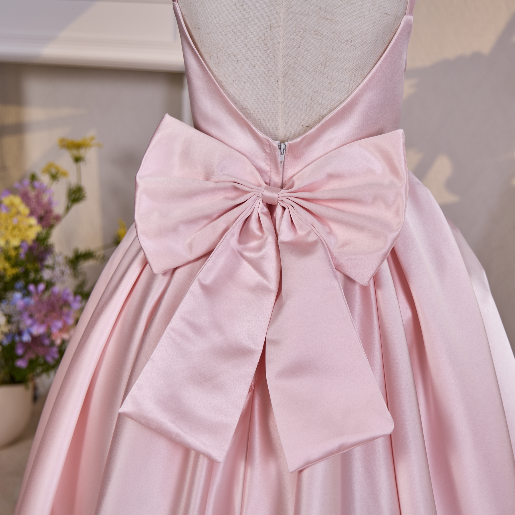 Satin Bow Sleeveless Maxi Dresses - image 31