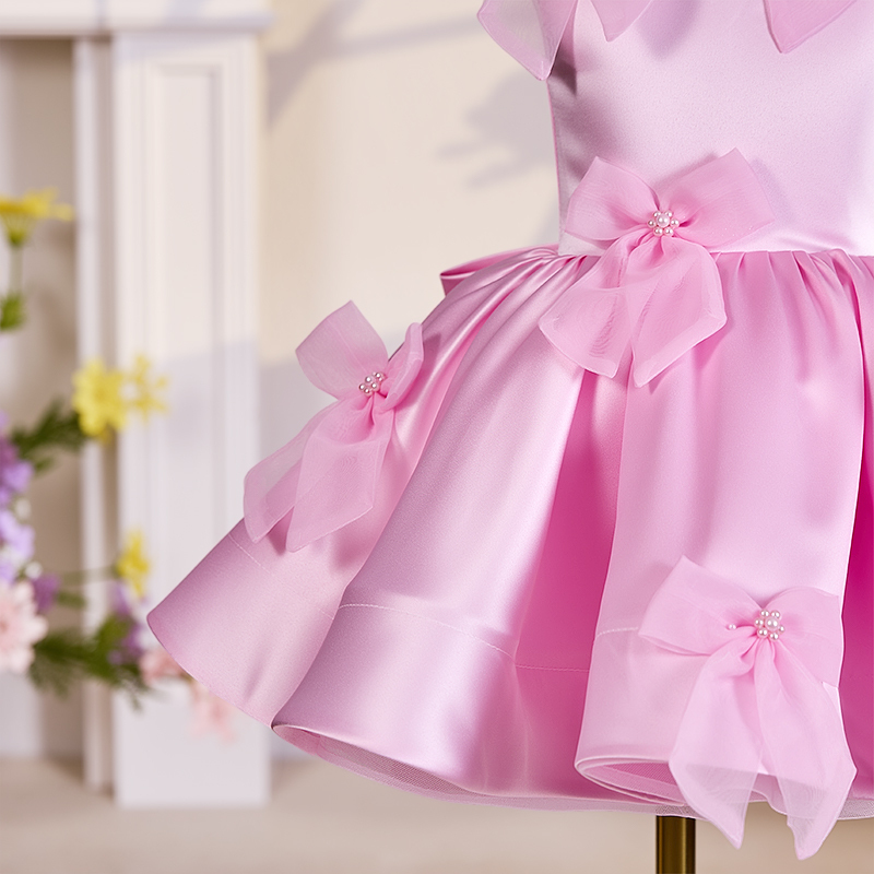 Satin Bow Folds Sleeveless Regular Dresses - image 19