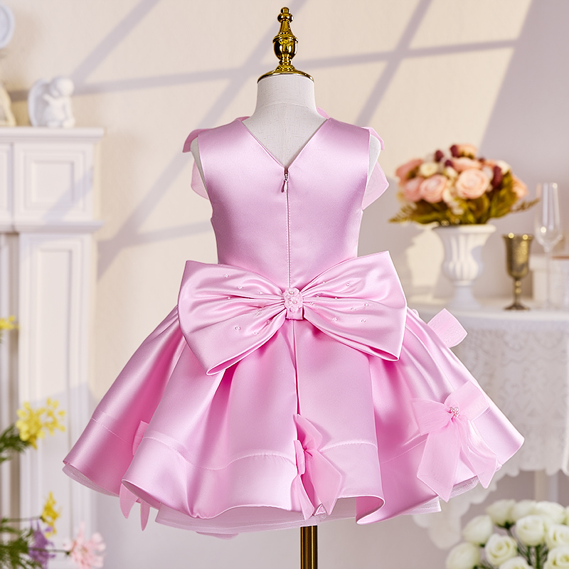Satin Bow Folds Sleeveless Regular Dresses - image 2